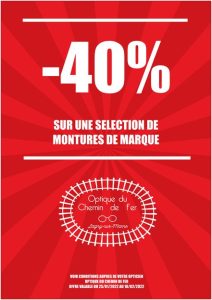 Promotion de 40% sur une sélection de montures de marque