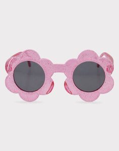 Lunettes de soleil à fleurs de couleur rose